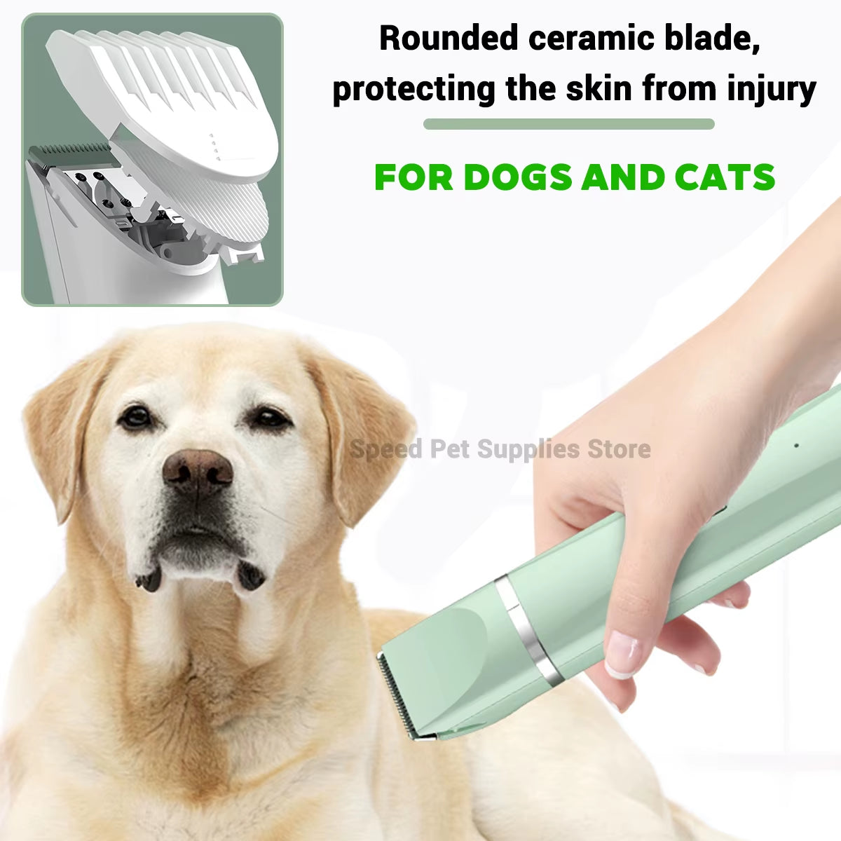 4-In-1 Pet Grooming and Care Set 4Different Blades Pet Hair Shaver Low Noise Pet Clippers Rechargeable Cordless Safe Dog Trimmer