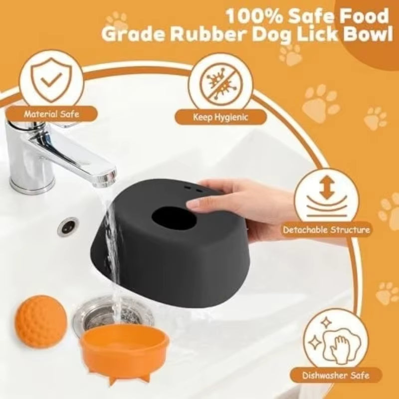 Anti-Choking Slow Feeder Dog Bowl Non-Slip 3/4 Cup - Lick Toy for Liquid Treats Bone Broth Yogurt