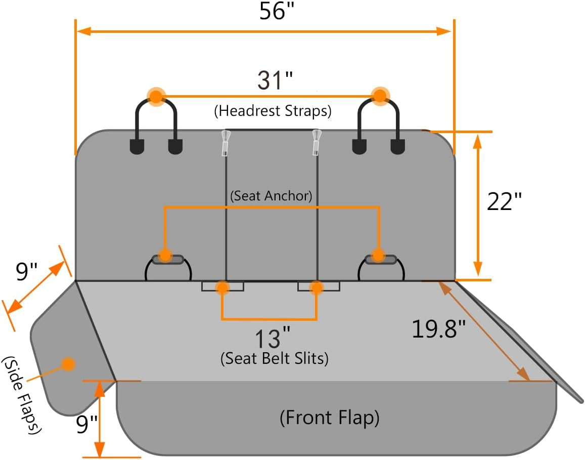 Honest Dog Car Seat Covers, Dog Seat Cover with Side Flap for Cars, Trucks, and Suv'S - Waterproof & Nonslip Pet Seat Cover for Backseat - cloverhollow