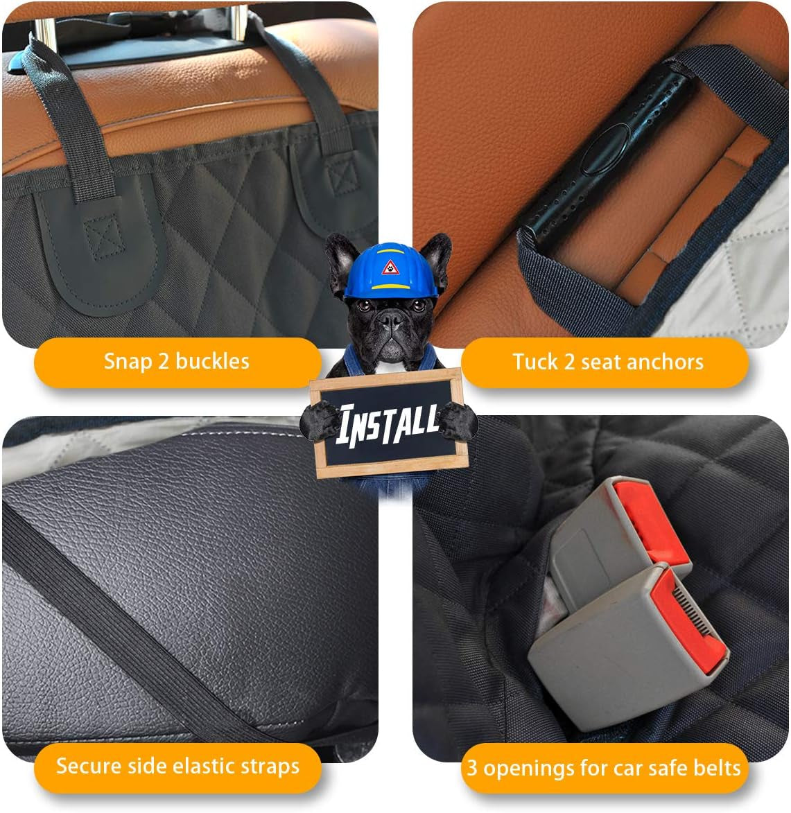 Honest Dog Car Seat Covers, Dog Seat Cover with Side Flap for Cars, Trucks, and Suv'S - Waterproof & Nonslip Pet Seat Cover for Backseat - cloverhollow