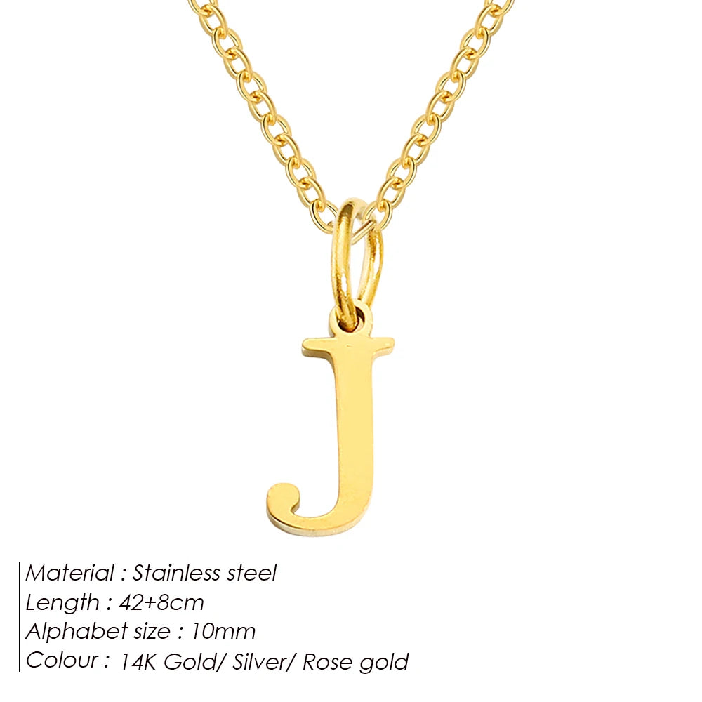 Emanco Initial Necklace O Chain Stainless Steel Name Necklace DIY Alphabet Accessories A-Z