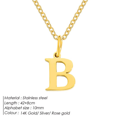 Emanco Initial Necklace O Chain Stainless Steel Name Necklace DIY Alphabet Accessories A-Z