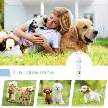 4 in 1 Dog Clippers for Grooming Paw Trimmer, Rechargeable Dog Grooming Clipper Kit Nail Grinder, Cordless Pet Cat Trimmer Shavers for Small & Large Dogs Cats Pets with Thick Coats