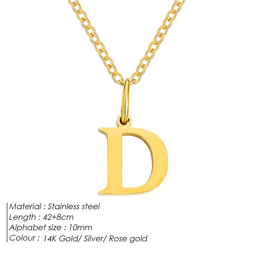 Emanco Initial Necklace O Chain Stainless Steel Name Necklace DIY Alphabet Accessories A-Z