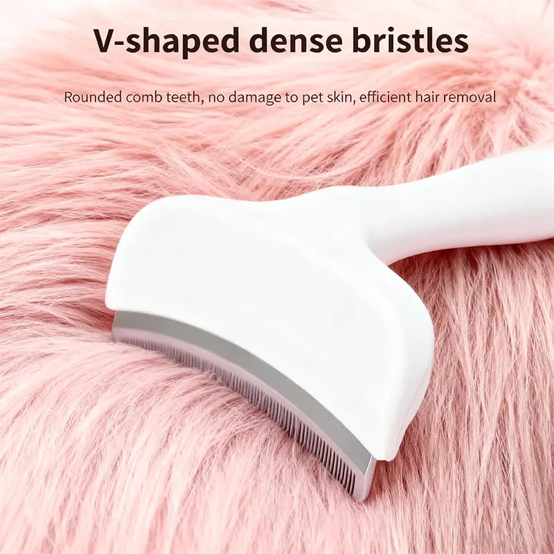 Smartwell Professional Pet Deshedding Tool Gentle Undercoat Rake for Dogs Cats Reduces Shedding Fast Dematting Comb Long Hair Pet Fur Removal Cat Grooming Tool