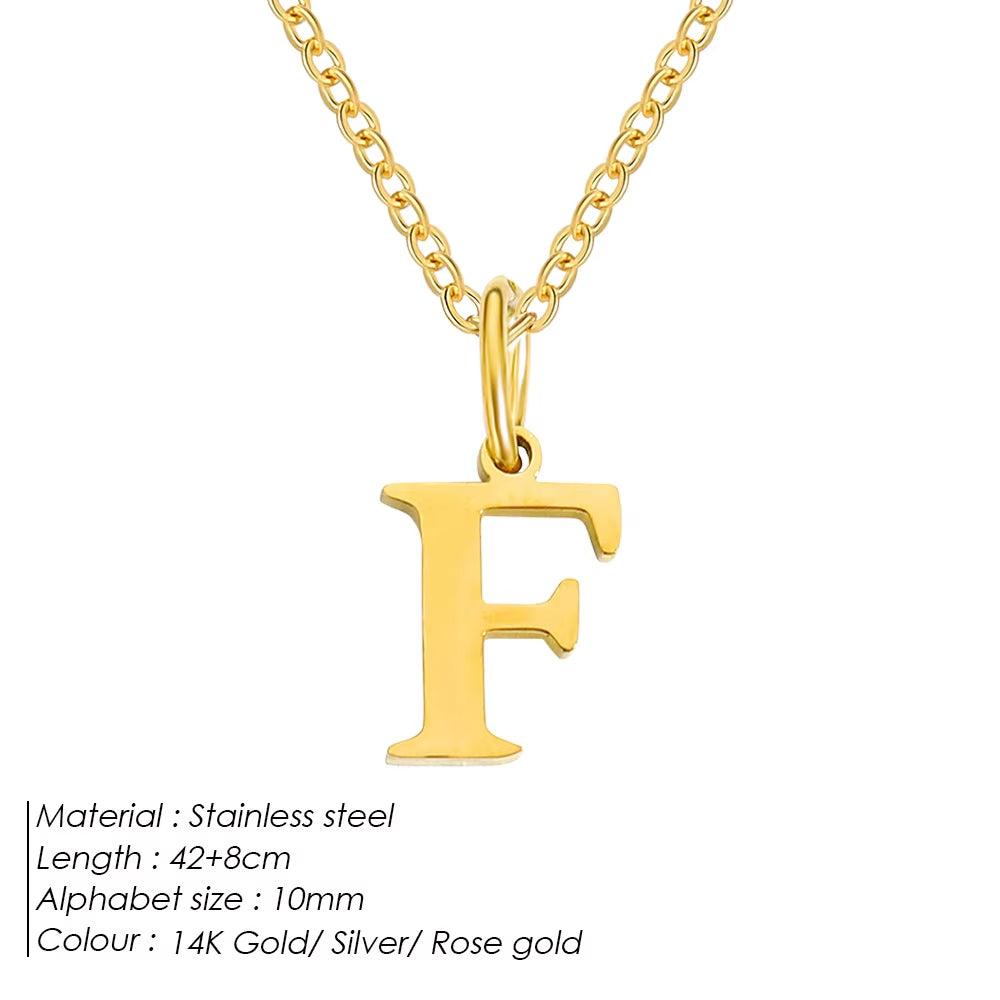 Emanco Initial Necklace O Chain Stainless Steel Name Necklace DIY Alphabet Accessories A-Z