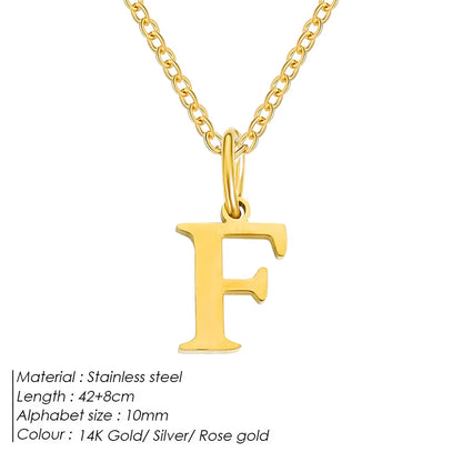 Emanco Initial Necklace O Chain Stainless Steel Name Necklace DIY Alphabet Accessories A-Z