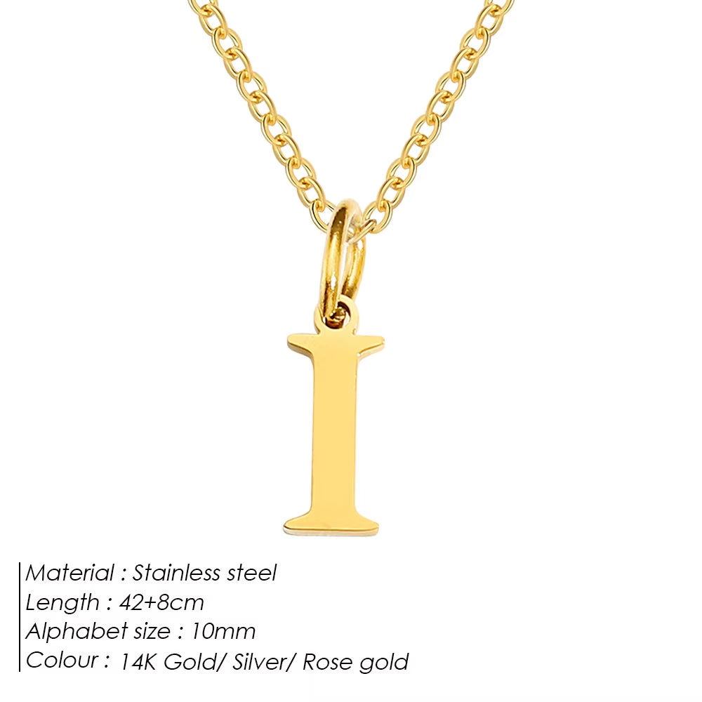Emanco Initial Necklace O Chain Stainless Steel Name Necklace DIY Alphabet Accessories A-Z