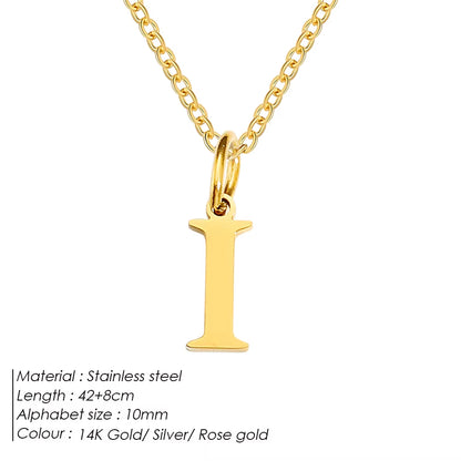 Emanco Initial Necklace O Chain Stainless Steel Name Necklace DIY Alphabet Accessories A-Z