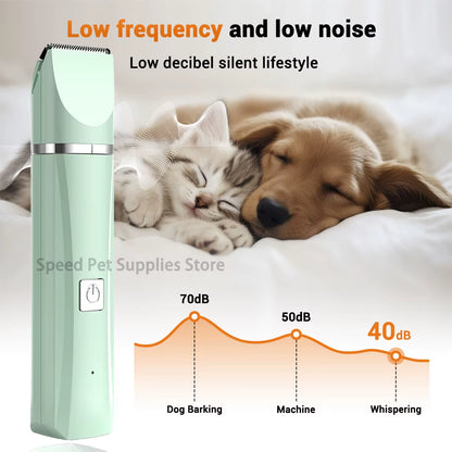 4-In-1 Pet Grooming and Care Set 4Different Blades Pet Hair Shaver Low Noise Pet Clippers Rechargeable Cordless Safe Dog Trimmer